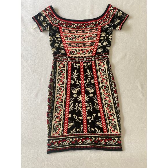 Chelsea & Violet Anthropologie Dress  Aztec Tapestry Stretch Bodycon Small # - Picture 5 of 9